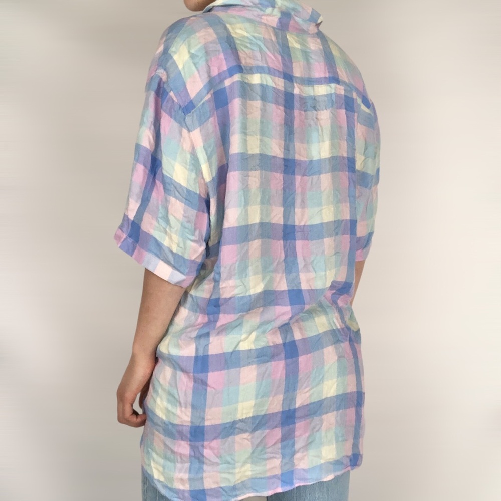 NWT Barney Cools Holiday Pastel Plaid Button Down Shirt - Picture 4 of 7